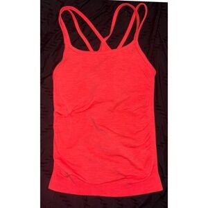 Sweaty Betty Brght Orange Namaska Seamless Padded Support Yoga Tank Top, Small‎